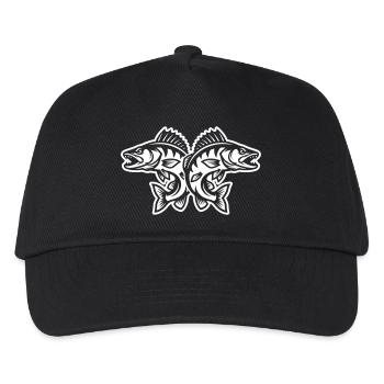 Hecht Fische - Kinder Basecap - Schwarz - Vorne