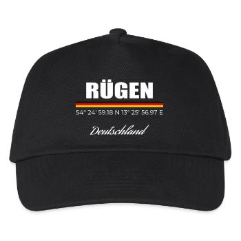 Rügen - Kinder Basecap - Schwarz - Vorne