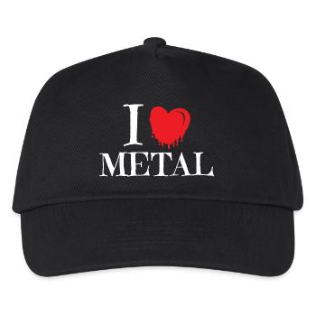 I Heart Metal Red Dripping Melting Heart Art - Kinder Basecap - Schwarz - Vorne