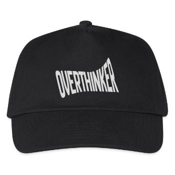 Overthinker Statement –Urban Streetwear Schriftzug - Kinder Basecap - Schwarz - Vorne