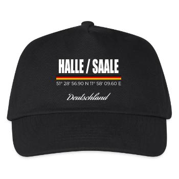 Halle / Saale - Kinder Basecap - Schwarz - Vorne