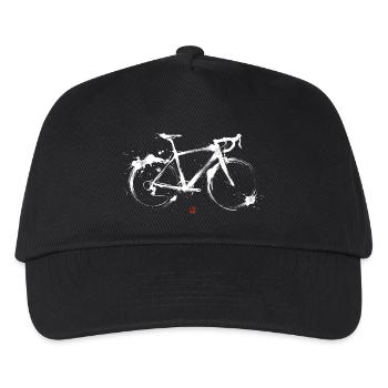 Rennrad Tusche Kunst Illustration Radsport - Kinder Basecap - Schwarz - Vorne