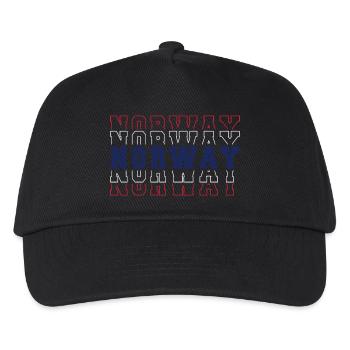 Norwegische Fußballfanflagge – Stolz Rot Weiß Blau - Kinder Basecap - Schwarz - Vorne