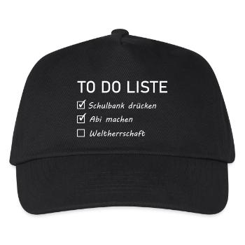 Abitur Sprüch - to do liste - Kinder Basecap - Schwarz - Vorne