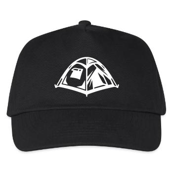 Camping Kuppelzelt Symbol Weiß - Kinder Basecap - Schwarz - Vorne