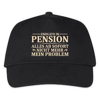 Pension Pensionierung Kollege in Rente - Kinder Basecap - Schwarz - Vorne