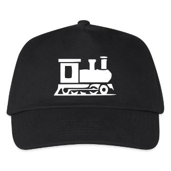 Zug Bahn Reise reisen Urlaub Geschenk - Kinder Basecap - Schwarz - Vorne