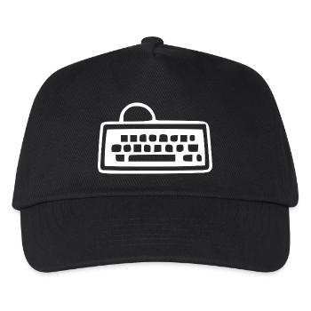 Retro_Vintage_80er_90er_Jahre_Tastatur_schwarzw - Kinder Basecap - Schwarz - Vorne