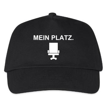 Mein Platz – Bürostuhl-Statement - Kinder Basecap - Schwarz - Vorne