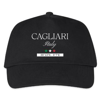 Cagliari Italien Souvenir – Reise minimalistisch - Kinder Basecap - Schwarz - Vorne