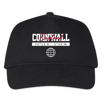 Cornwall England Koordinaten Reise Souvenir - Kinder Basecap - Schwarz - Vorne