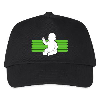Baby Motiv winken Body Strampler Lustige Sprüche - Kinder Basecap - Schwarz - Vorne