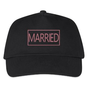 Verheiratetes passendes Paar Männer & Frauen Hochzeitstag - Kinder Basecap - Schwarz - Vorne