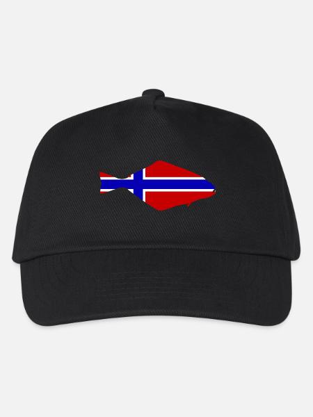 Heilbutt Norwegen - Kinder Basecap - Schwarz