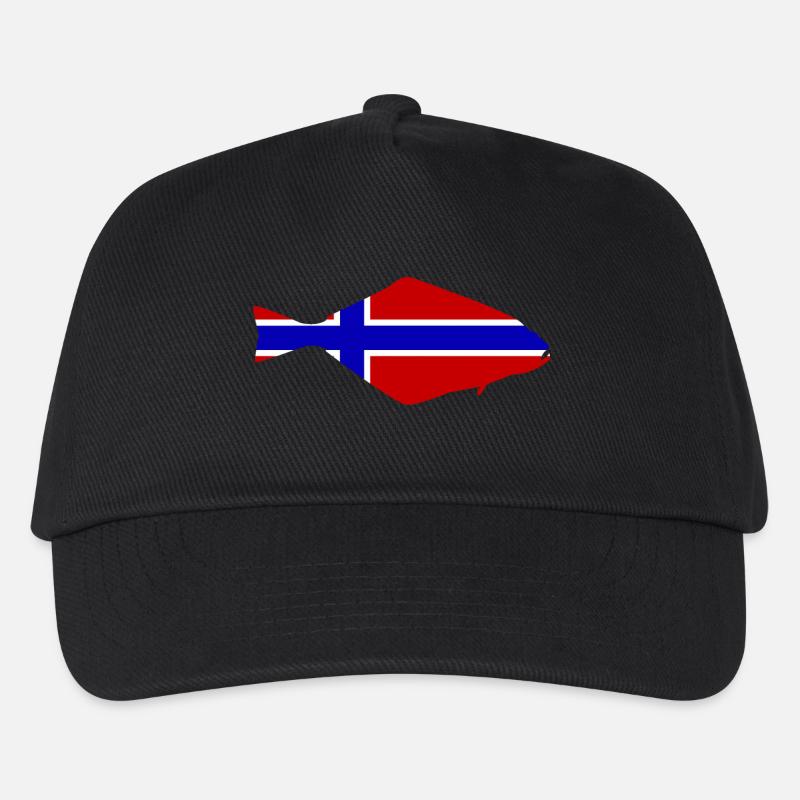 Heilbutt Norwegen - Kinder Basecap - Schwarz