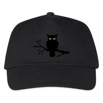 Eule auf Ast - Kinder Basecap - Schwarz - Vorne