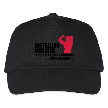 Installing Muscle - Funny gym - Kids’ Baseball Cap - black - Front