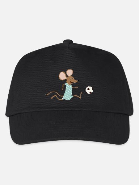 Maus spielt Fussball - Kinder Basecap - Schwarz