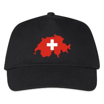 Schweiz - Kinder Basecap - Schwarz - Vorne