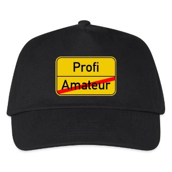 Ortsschild Amateur - Profi - Kinder Basecap - Schwarz - Vorne