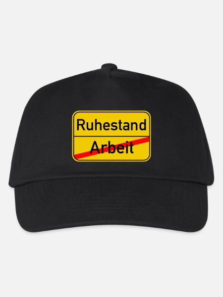 Ortsschild Arbeit - Ruhestand - Kinder Basecap - Schwarz