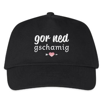 Gor ned gschamig - Kinder Basecap - Schwarz - Vorne