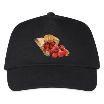 strawberry erdbeeren veggie gemuese fruits60 - Kinder Basecap - Schwarz - Vorne