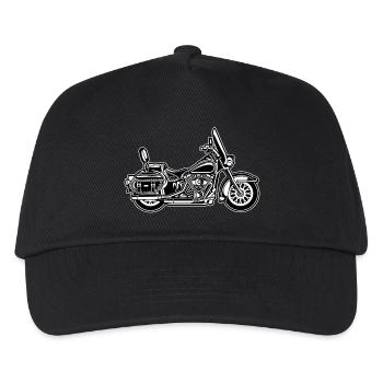 Chopper / moto 06_schwarz blanc - Casquette de baseball Enfant - noir - Devant