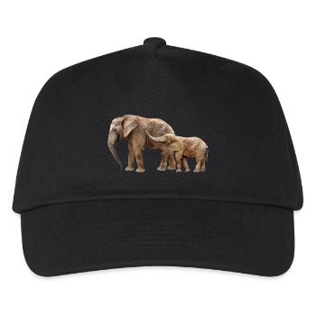Elefant - Kinder Basecap - Schwarz - Vorne
