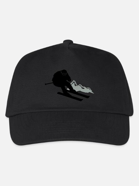 skier ski - Kinder Basecap - Schwarz