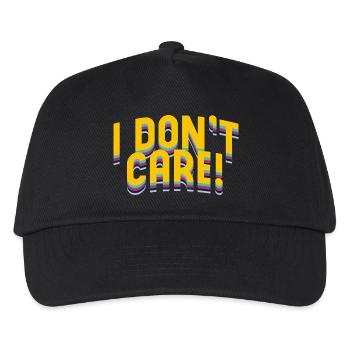 I Dont Carem Typography - Kids’ Baseball Cap - black - Front