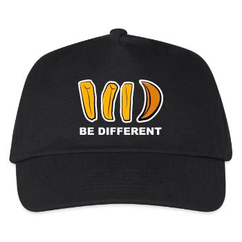 Anders, Different, Aussenseiter, Pommes, Geschenk, - Kinder Basecap - Schwarz - Vorne