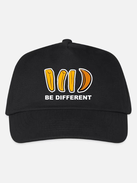 Anders, Different, Aussenseiter, Pommes, Geschenk, - Kinder Basecap - Schwarz