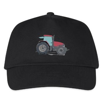 Traktor rot Landwirtschaft - Kinder Basecap - Schwarz - Vorne