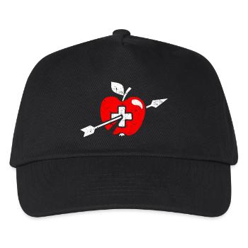 Wilhelm Tell apple Swiss flag and cross - Kids’ Baseball Cap - black - Front