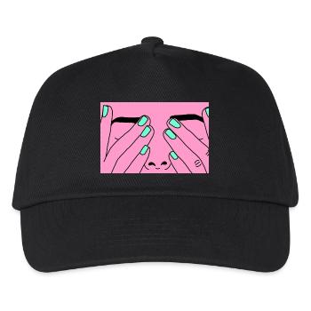 Face rose - Casquette de baseball Enfant - noir - Devant