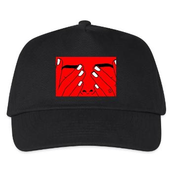 Face red white - Kids’ Baseball Cap - black - Front
