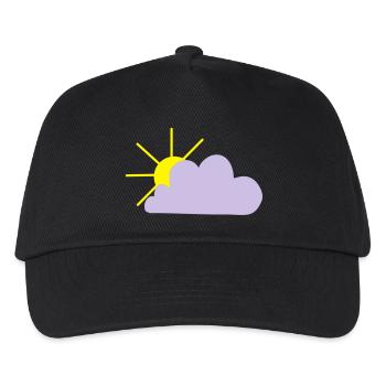 Sun peeks out from behind the cloud - Kids’ Baseball Cap - black - Front