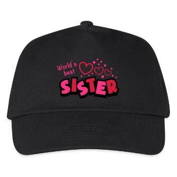 worlds_best_sister_dr3 - Kids’ Baseball Cap - black - Front
