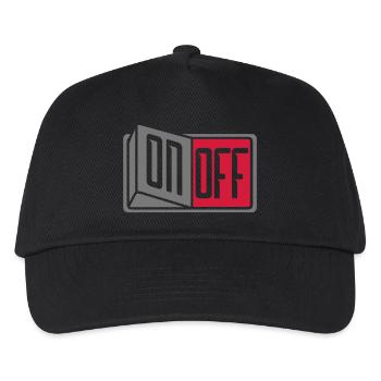 button off on switch button turn off - Kids’ Baseball Cap - black - Front
