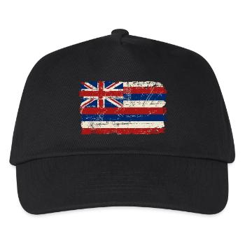 Hawaii Flag - Vintage Look - Kinder Basecap - Schwarz - Vorne