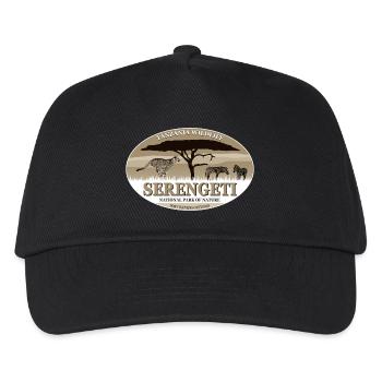 Serengeti - Gepard & Zebra Safari - Kinder Basecap - Schwarz - Vorne