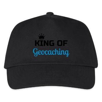 Geocaching / Geocacher / Kompass / Wald - Kinder Basecap - Schwarz - Vorne