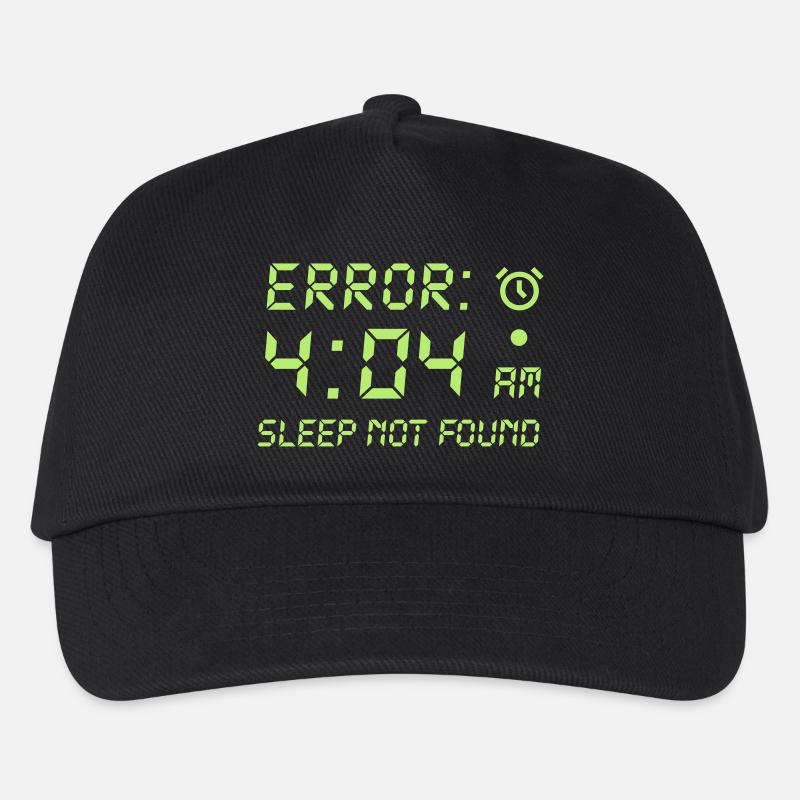 Error 404, sleep not found funny programmer gamer - Kids’ Baseball Cap - black