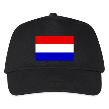 Holland Flagge - Kinder Basecap - Schwarz - Vorne