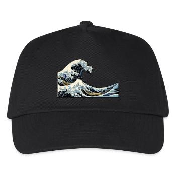 Welle The Great Wave off Kanagawa | Song Shirt - Kinder Basecap - Schwarz - Vorne