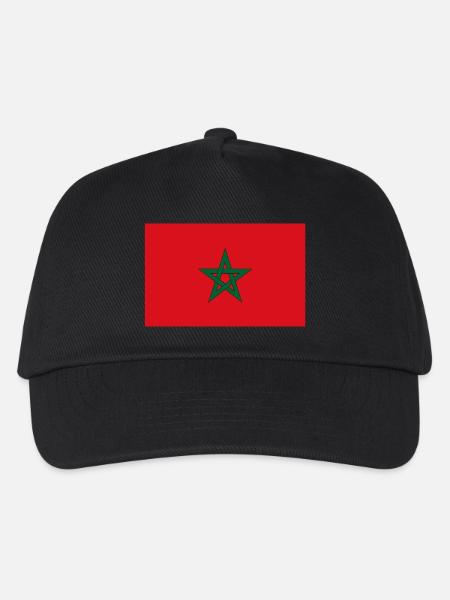 Marokko Flagge - Kinder Basecap - Schwarz