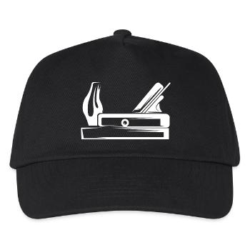 Hobel Werkzeug Tischler Schreiner Symbol Logo icon - Kinder Basecap - Schwarz - Vorne