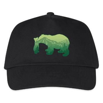 Bär und Cub Berg Bär Tier Liebhaber Geschenk - Kinder Basecap - Schwarz - Vorne