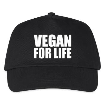 Vegan - Kinder Basecap - Schwarz - Vorne